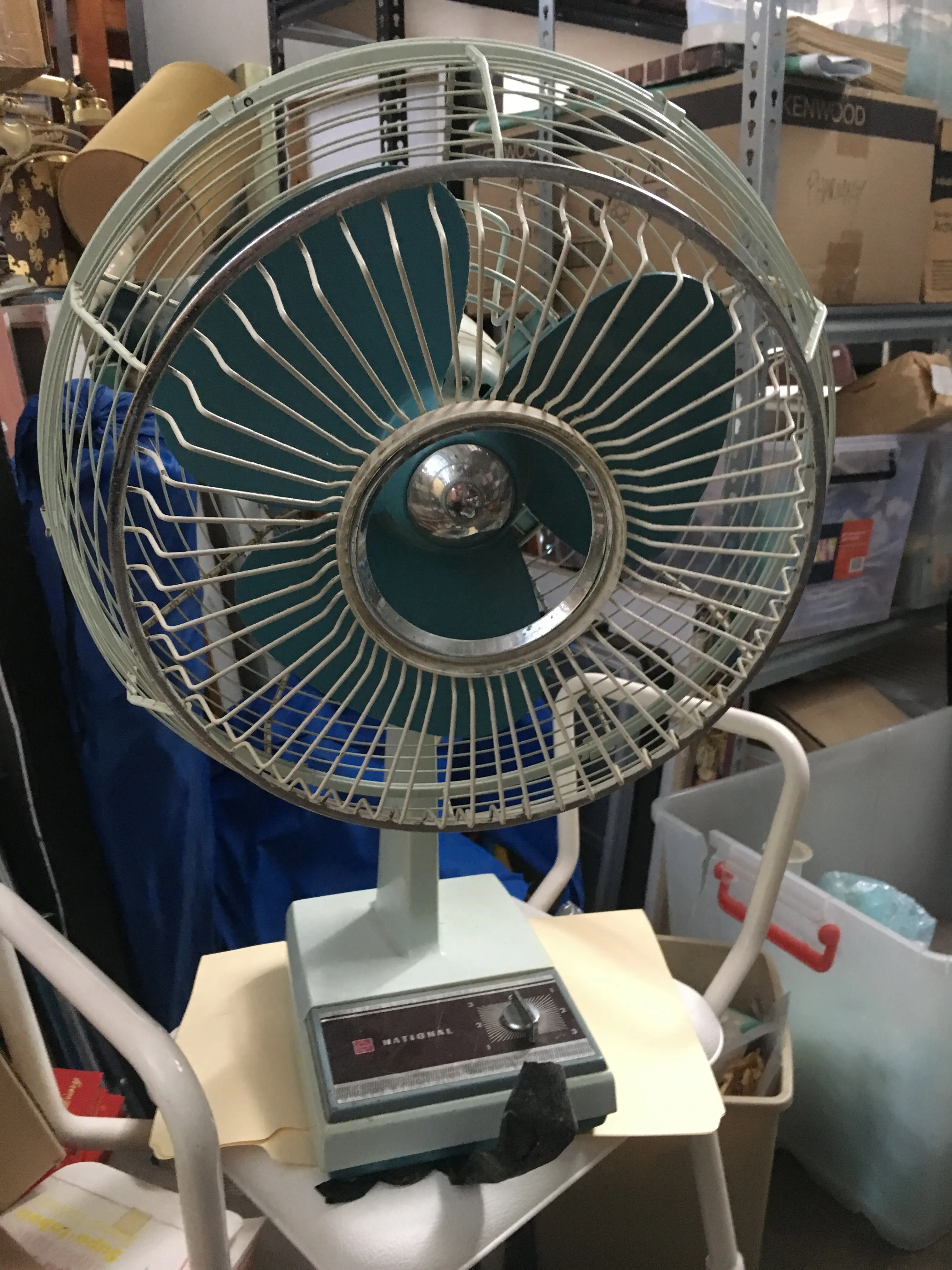 Large Blue Desk Fan