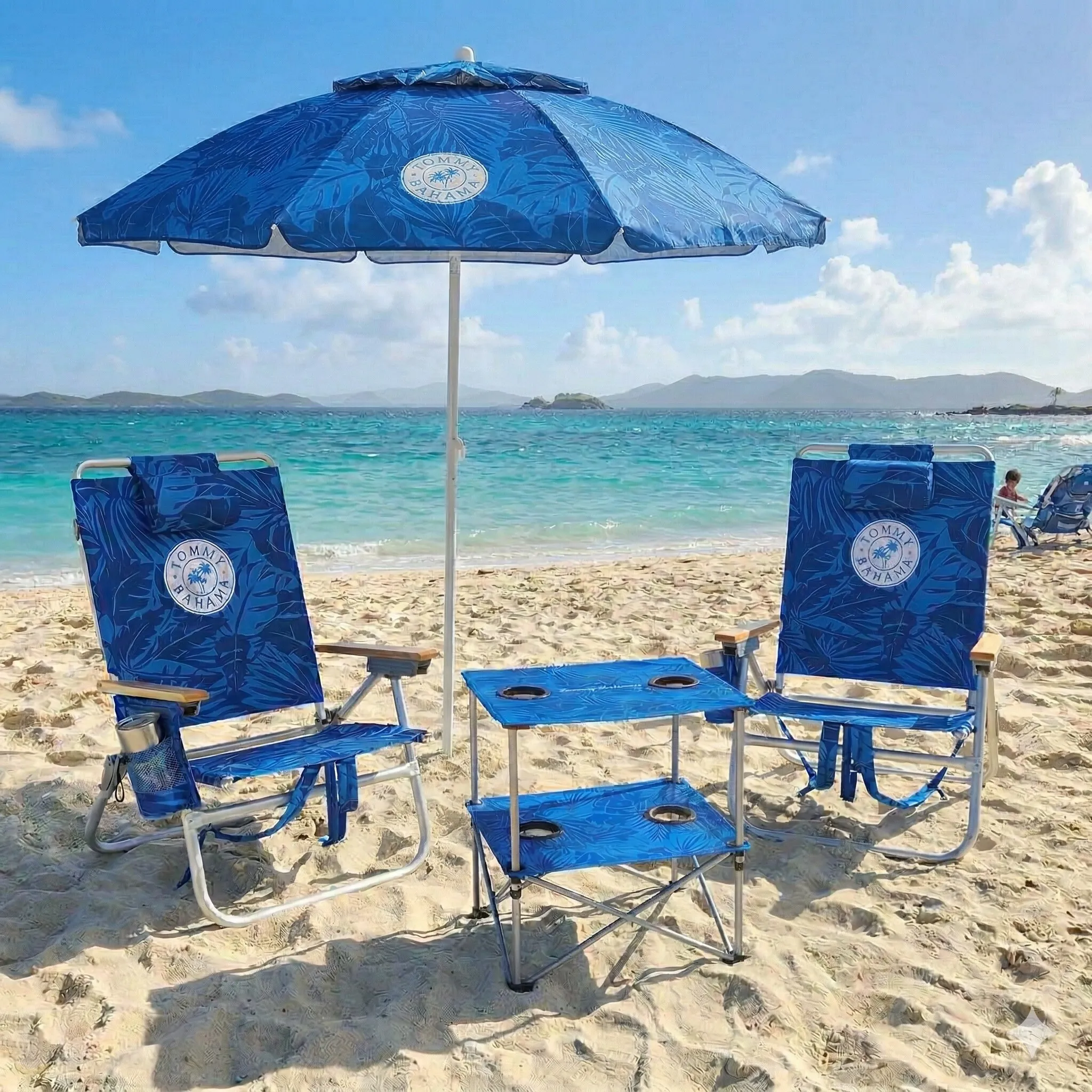 Tommy Bahama Beach Bundle -  [2 Chairs, 1 Umbrella and 1 Beach Table]