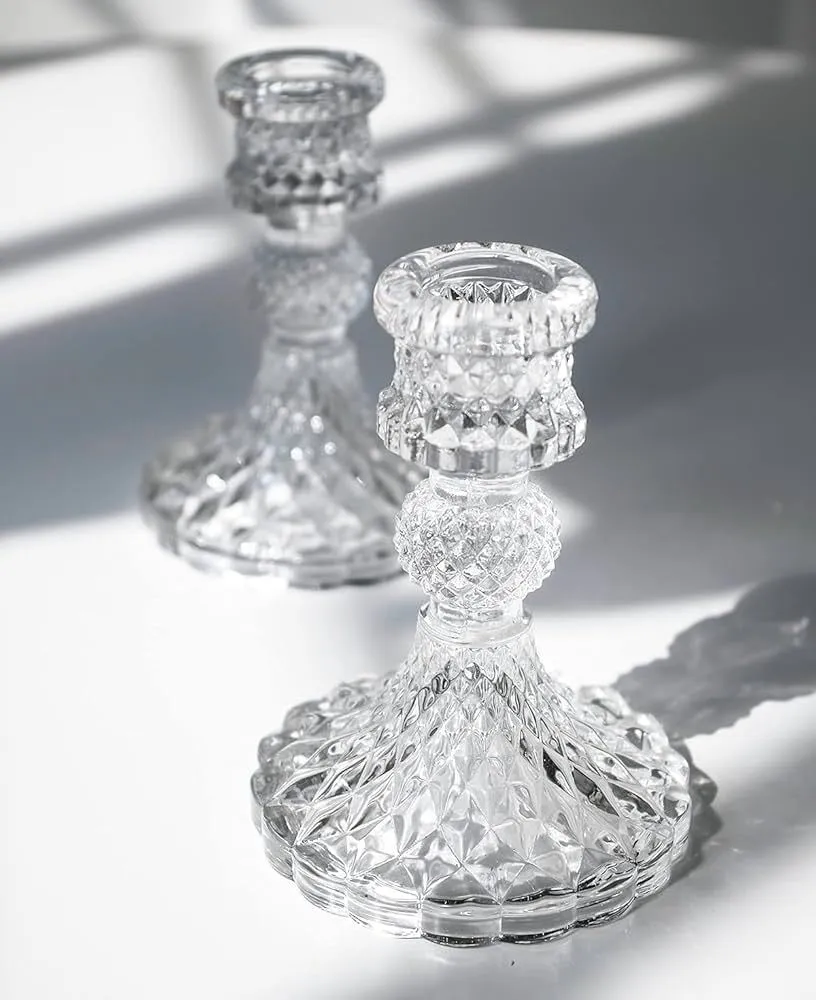 Glass Candle Stick Holders