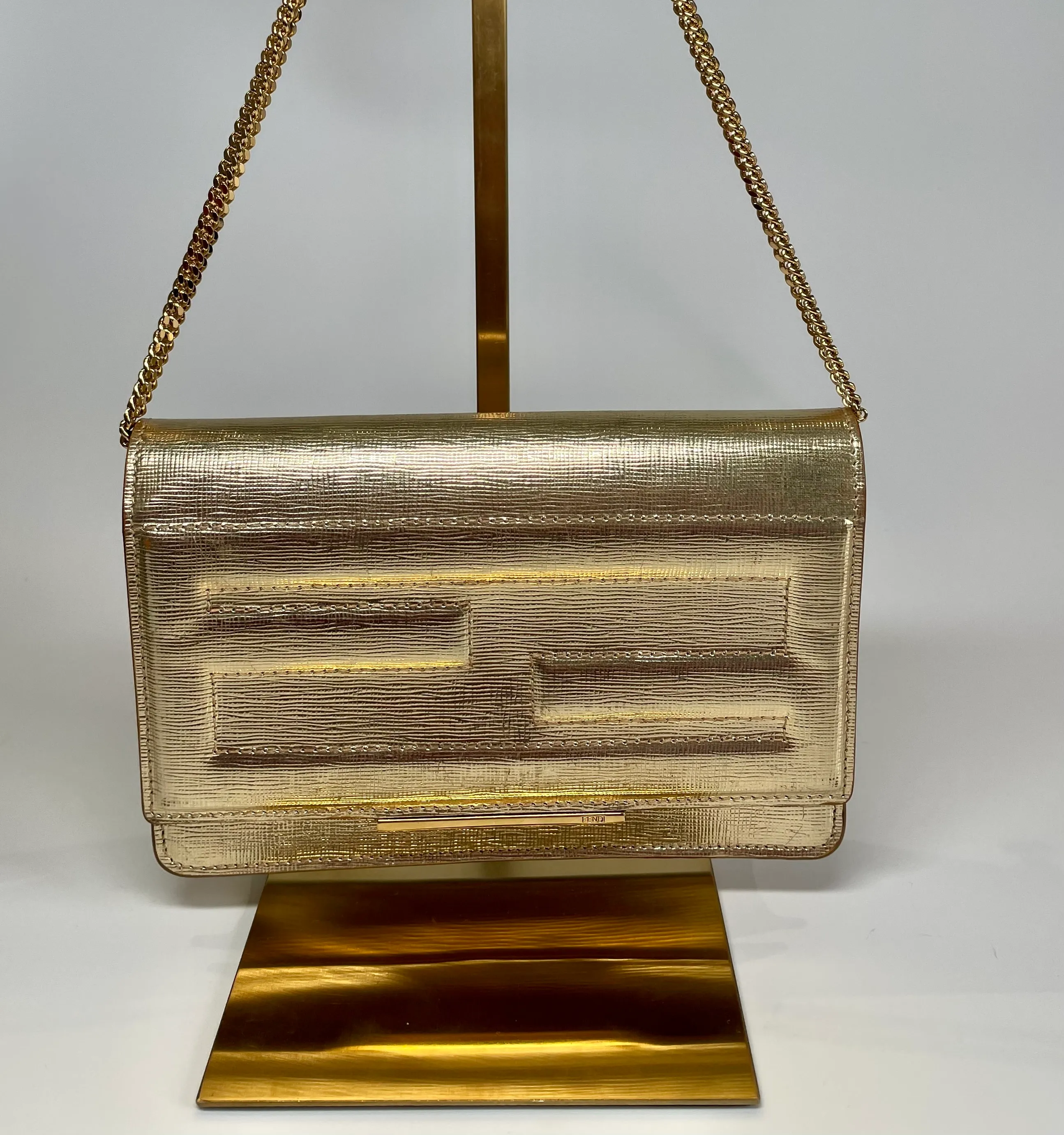 Fendi Gold Clutch
