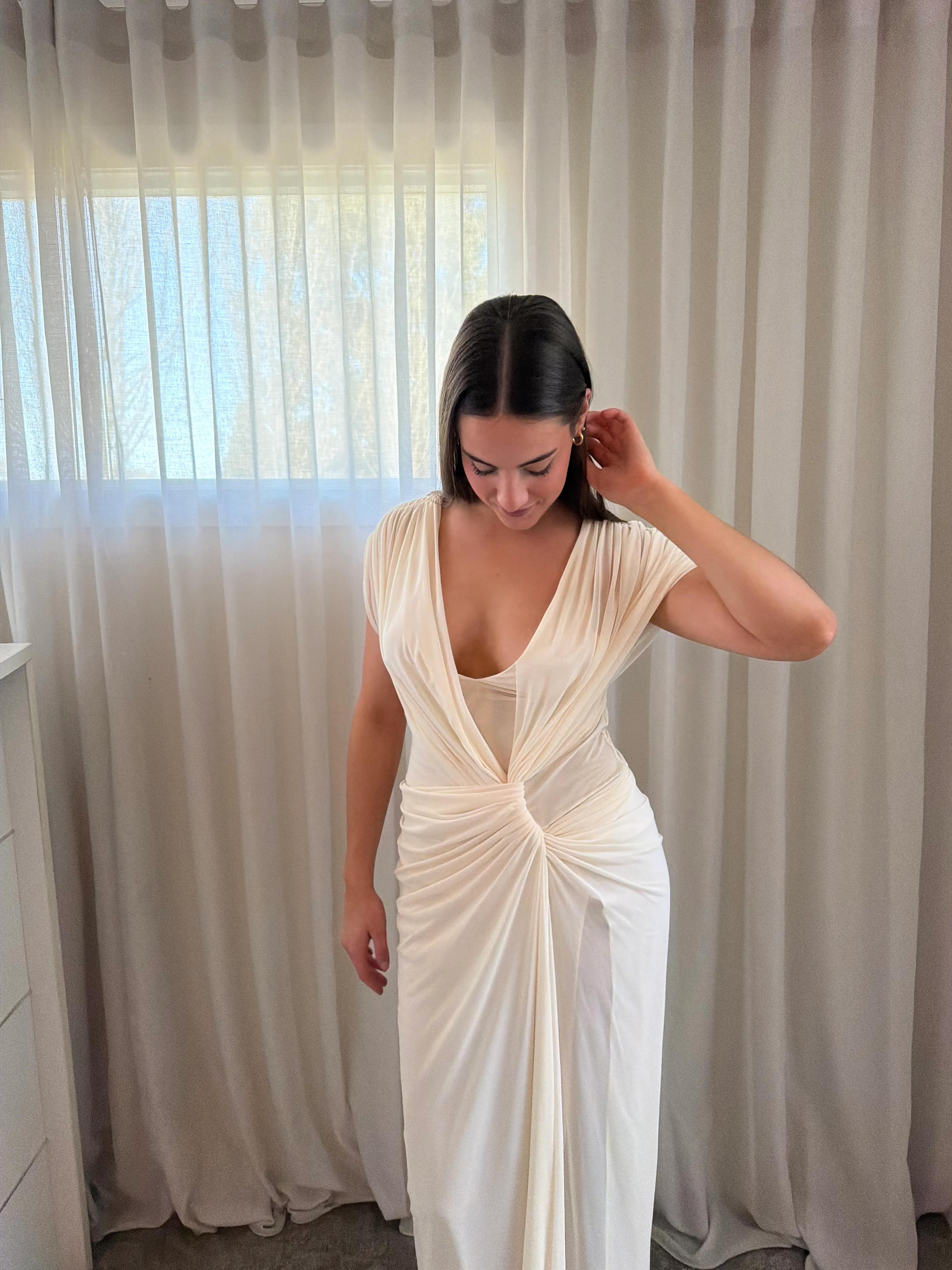 Bec and Bridge - Leia Drape Gown buttercream