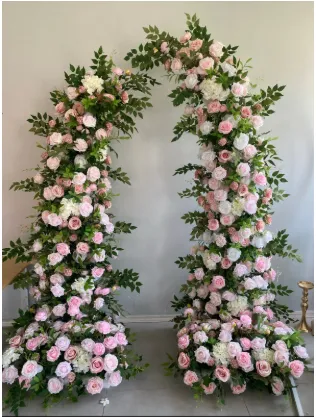 Flower pink arrangement with stand