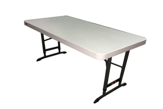 Plastic Grey Display Children Folding Table - 4 Foot x 24 inch Adjustable Height