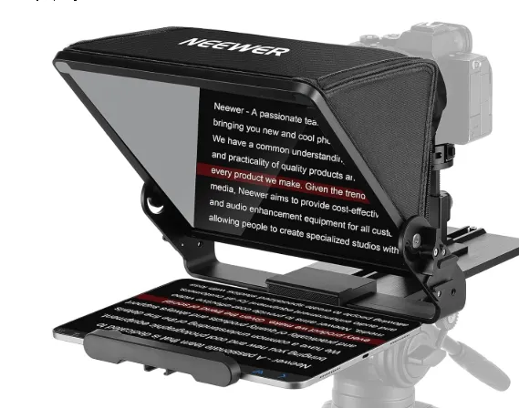NEEWER Teleprompter with Arca Type Camera Mount, Cold Shoes, RT113 Remote for NEEWER Teleprompter App, Online Teaching/Vlogger/Live Streaming Prompter for iPad Tablet, Assembly Free (IPad, Phone, and Camera not included)