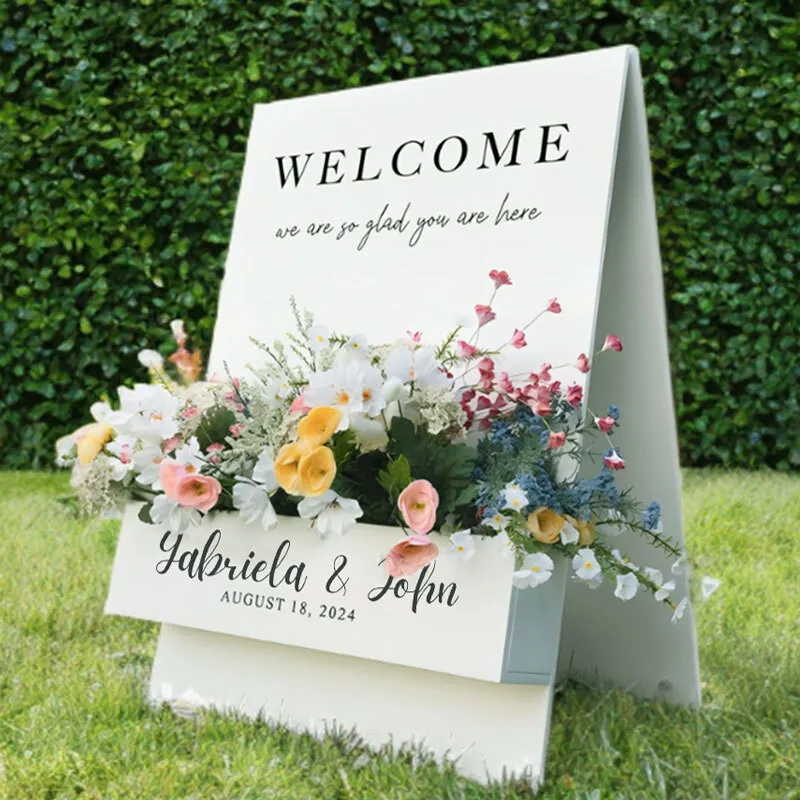 Welcome sign available for rent without flower