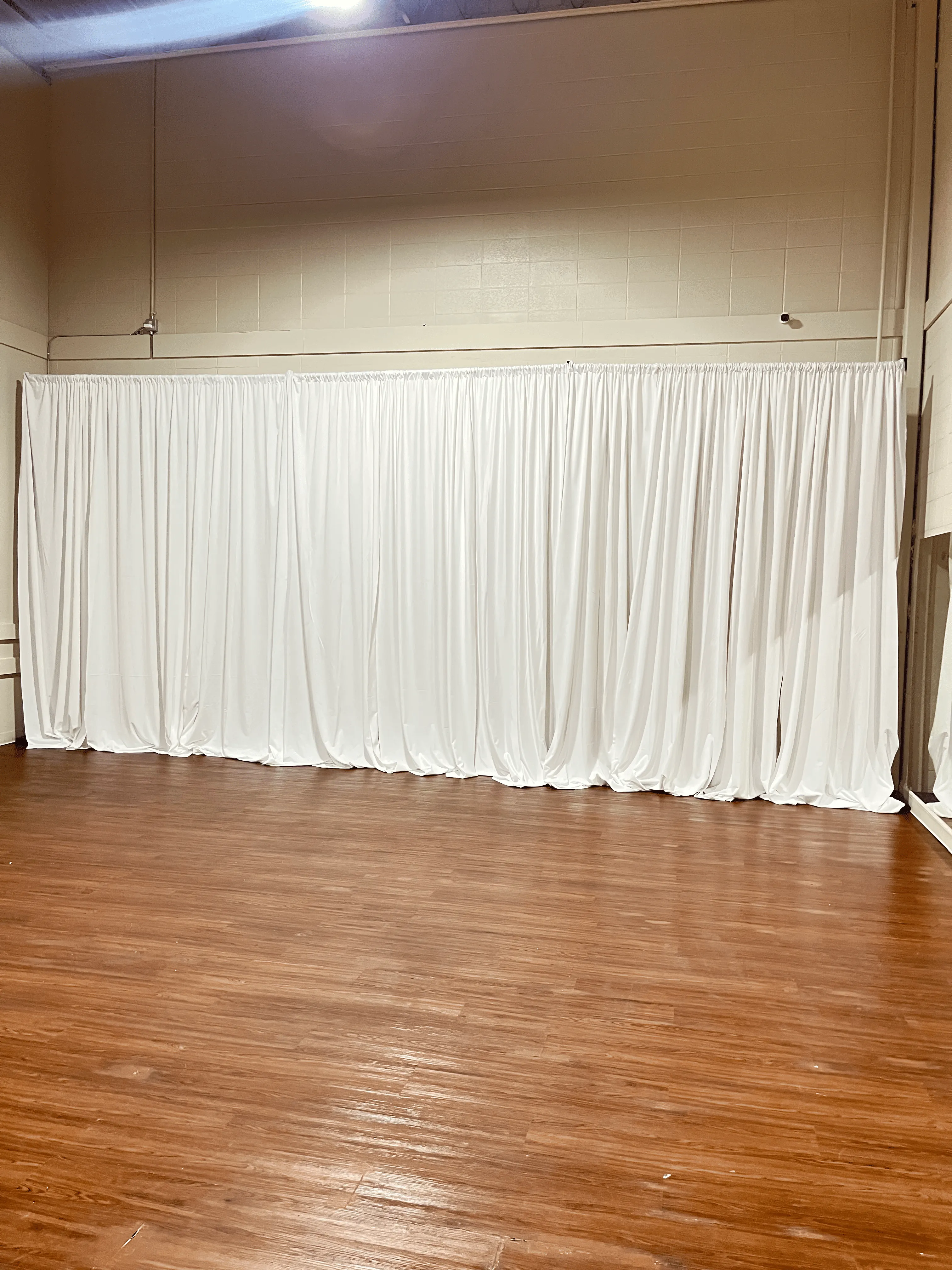20-36 foot long by 12 high cloud white panels with adjustable crossbar