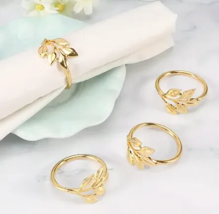  Elegant Golden Napkin Rings