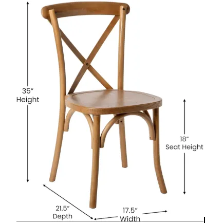 Solid Wood Wooden Crossback Chairs