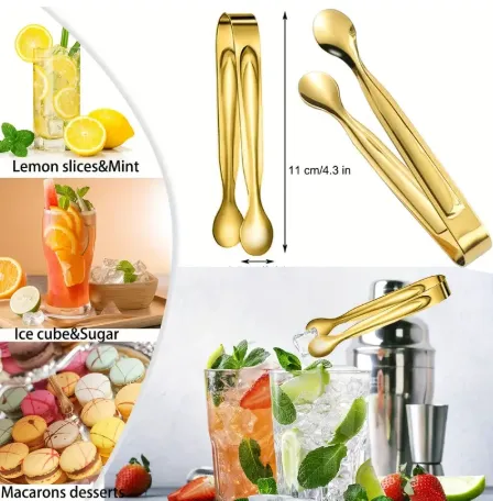 Stainless Steel Mini Serving Tongs, Appetizer Pliers for Sugar and Ice