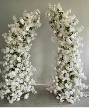 Flower white arrangement with stand