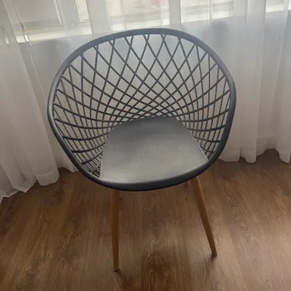 Modern accent chair with a unique geometric design