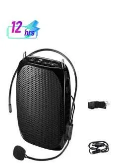 ZOWEETEK Portable Rechargeable Mini Voice Amplifier with Wired Microphone Headset and Waistband, Supports MP3 Format Audio for Teachers, Singing, Coaches, Training, Presentation, Tour Guide