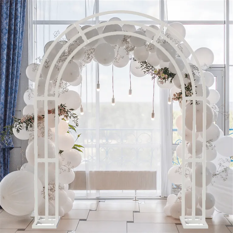 Metal Wedding Garden Arch Trellis: 8.5Ft Heavy Duty Backdrop Balloon Archway Decoration Stand with Sturdy Base (Flowers and Decor not included)