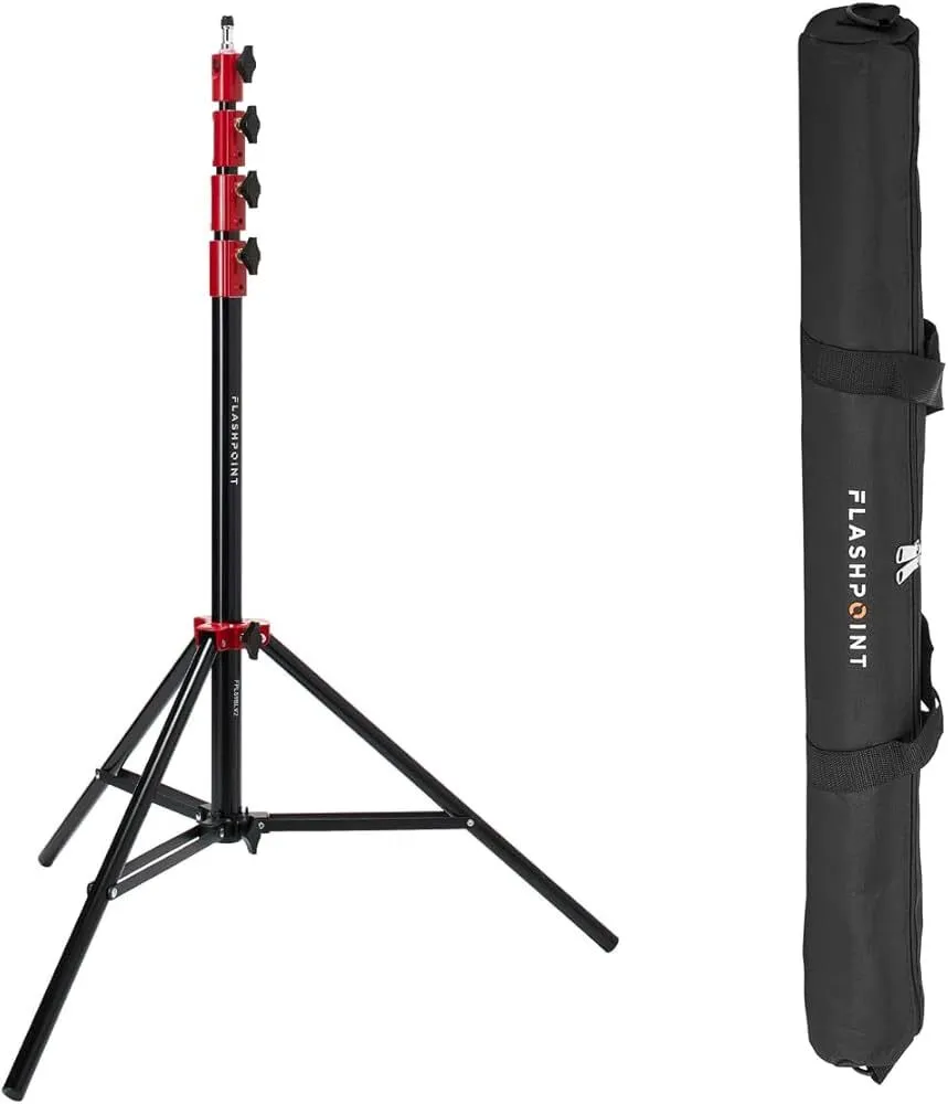 Flashpoint Pro 9.5' Air-Cushioned Light Stand - Heavy Duty 16lb Capacity - NYC