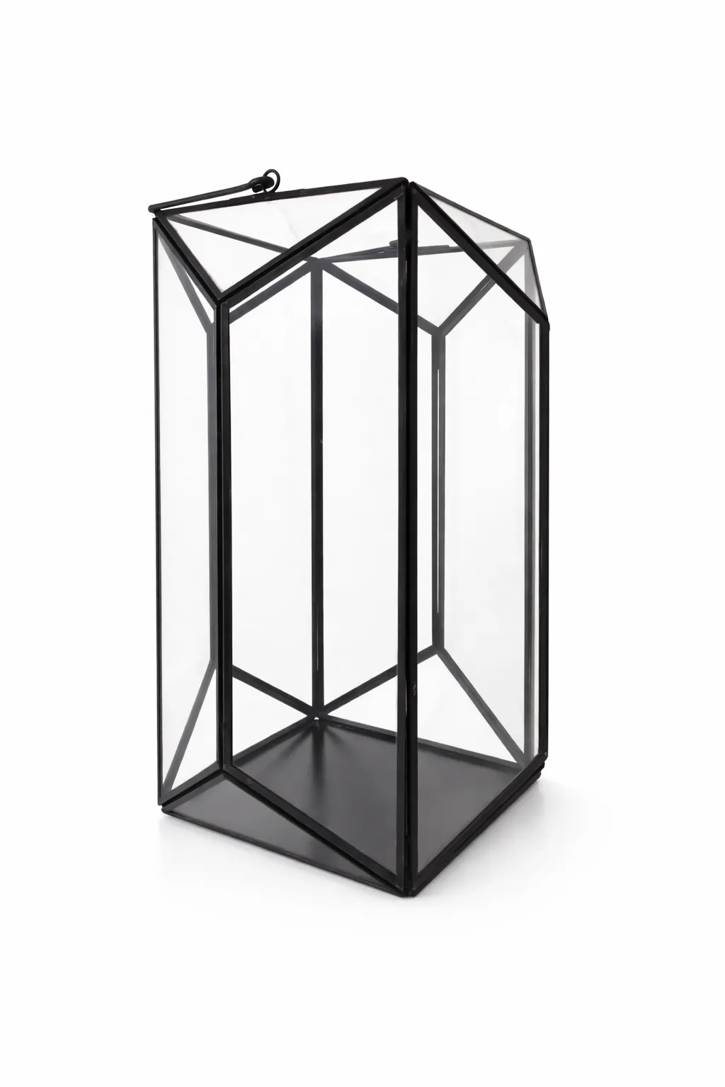 Laterne Hexagon schwarz