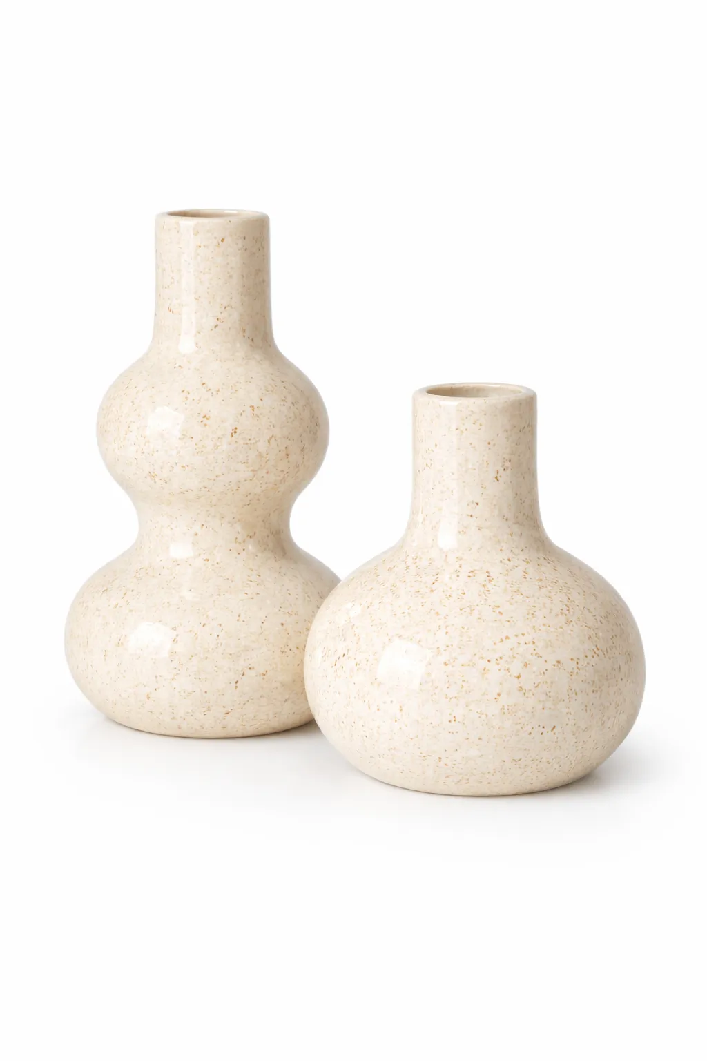 Vase beige glänzend