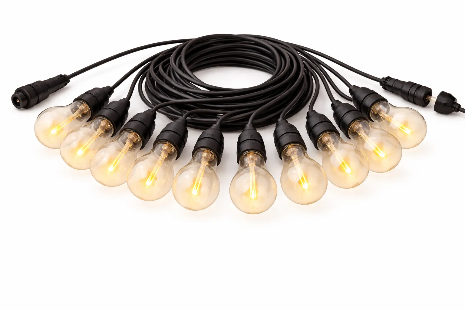 Lichterkette Glühlampe, 10 LEDs, erweiterbar