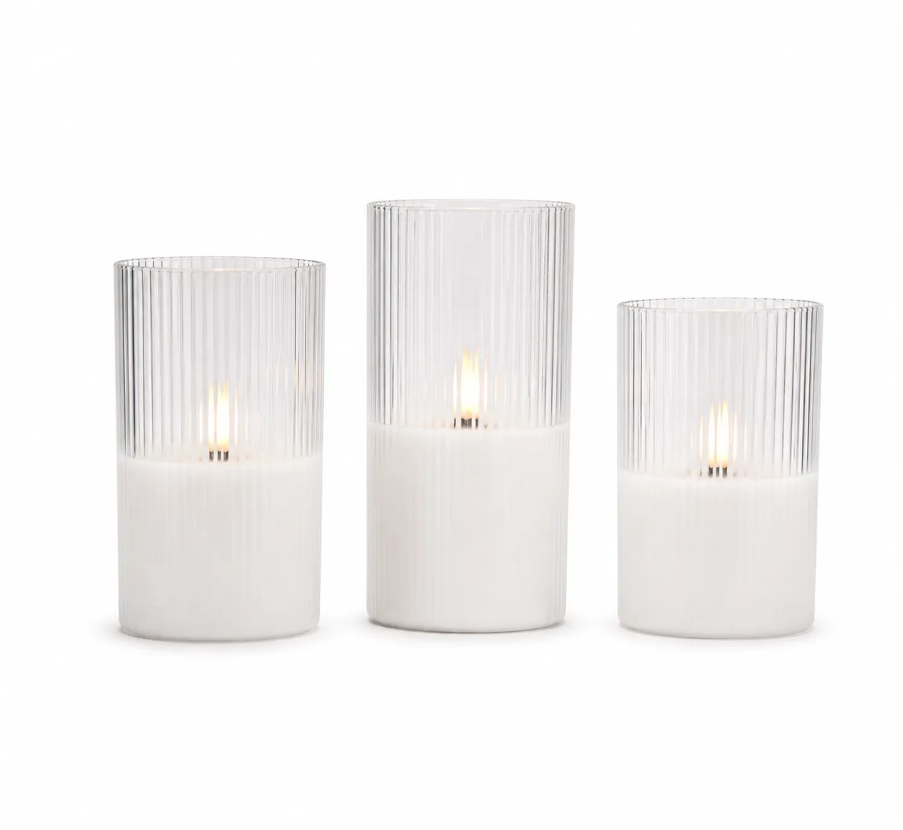 LED-Blockkerzen, 3er-Set
