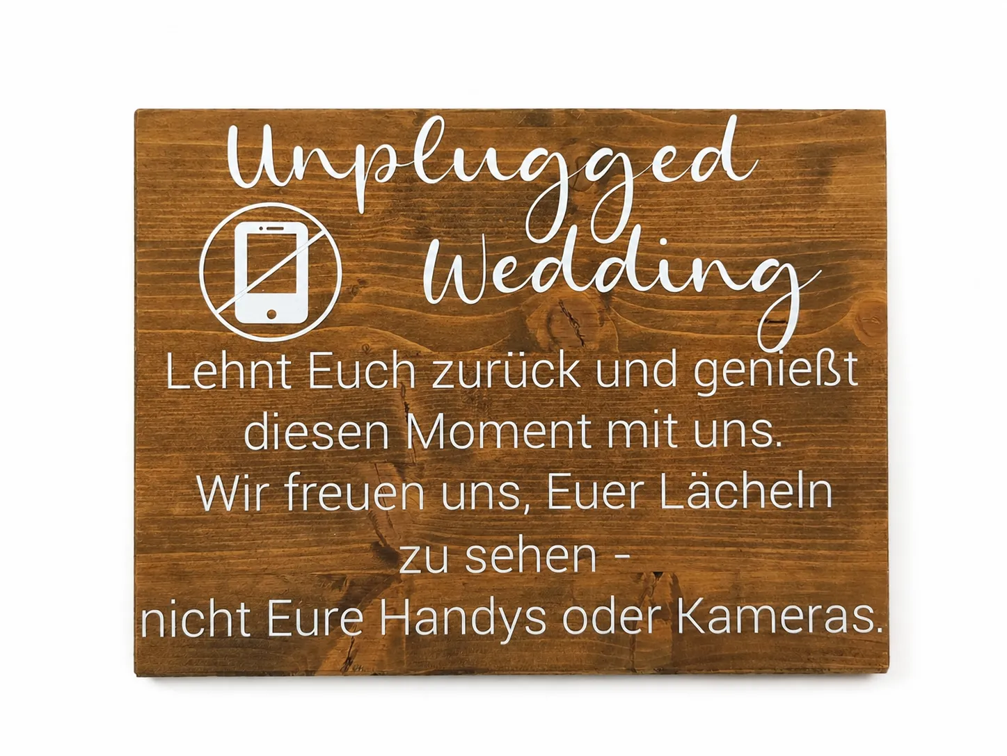 Unplugged Wedding-Schild