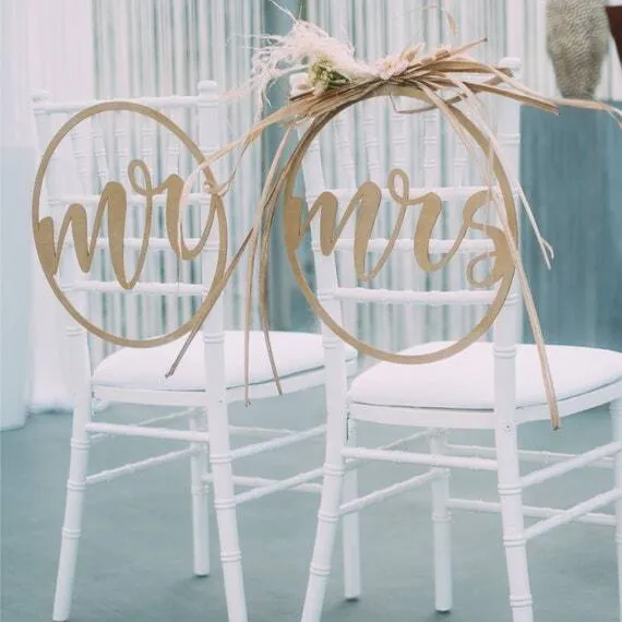 Stuhlschild-Set "Mr" & "Mrs"