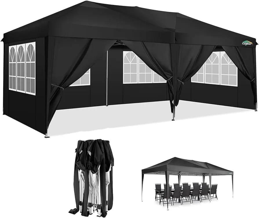 Partytent Zwart PVC Easy up! | 6x3 meter