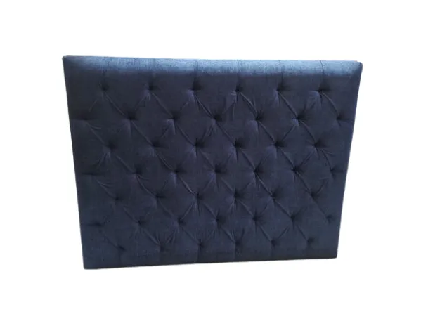 BH 4430 - Queen Bedhead - Deep Blue with Tufted Button in Diamond Pattern 