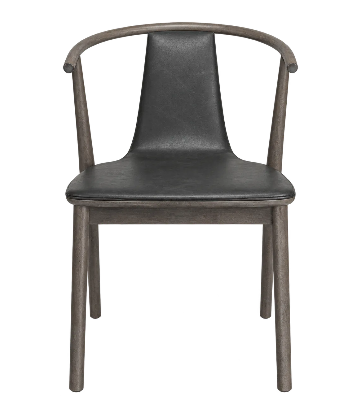 DC 0028 - Dining Chair -Dark Walnut Wishbone with Black Leather Seat