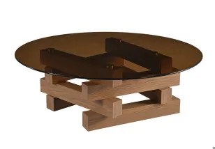 CT 0127 - Coffee Table - Jenga-style with a Glass top, Amber in Colour