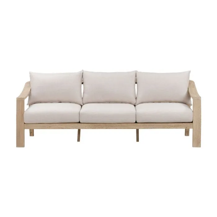OD SET 0012 - Outdoor Lounge Suite - Sandblast finish with Stone Rope & Outdoor Cushion Cover in Stone