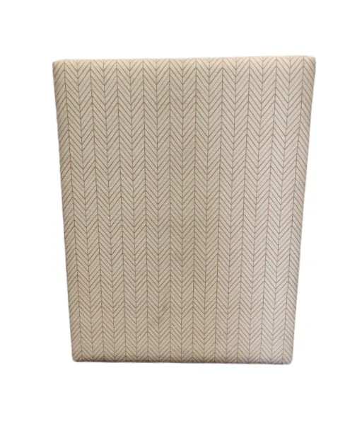 BH 7751 - Single Bedhead - White Linen & Mandarin Zig Zag Line Design