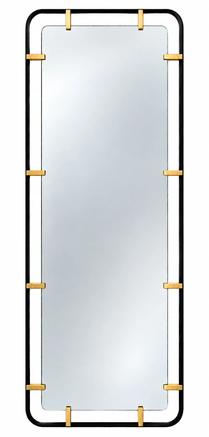 MIR 1779 - Mirror - Black Frame with Gold Tabs