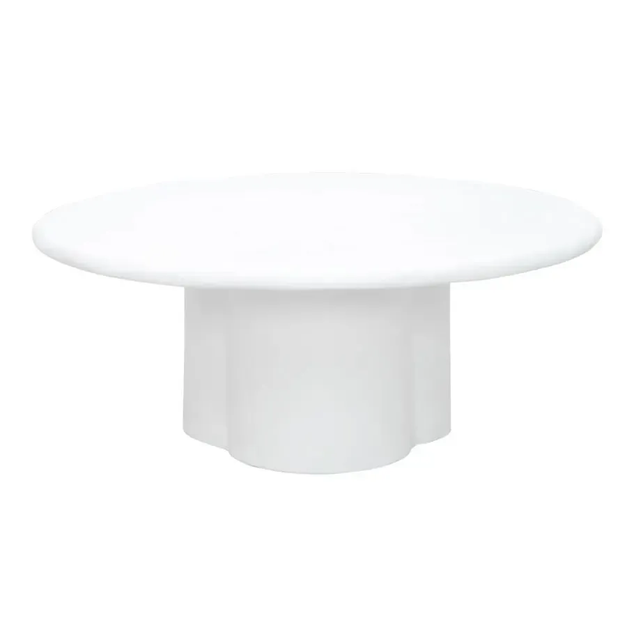 CT 0077 - Coffee Table - Santino Round White Concrete