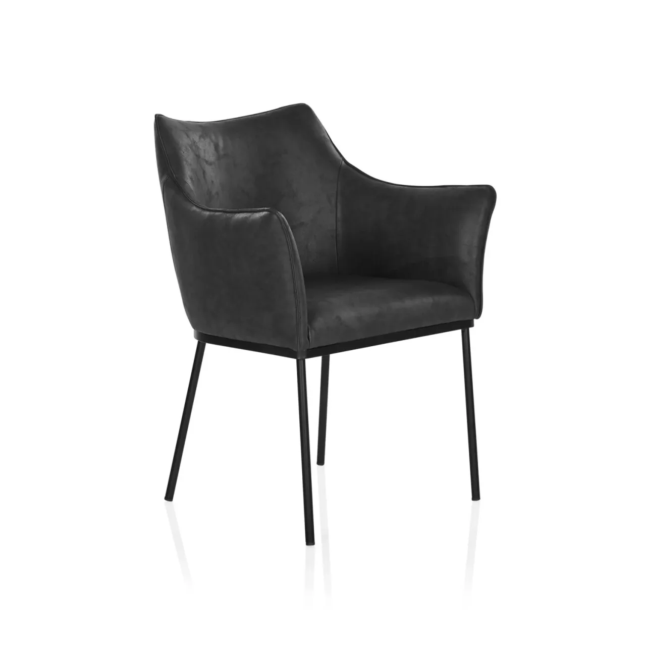 OC 7013 - Plush Grey Velvet Accent/Office Chair with Black Legs