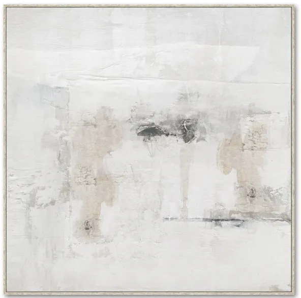 AW 0231 - Artwork - Large - Neutral Toned Brush Strokes on White Canvas