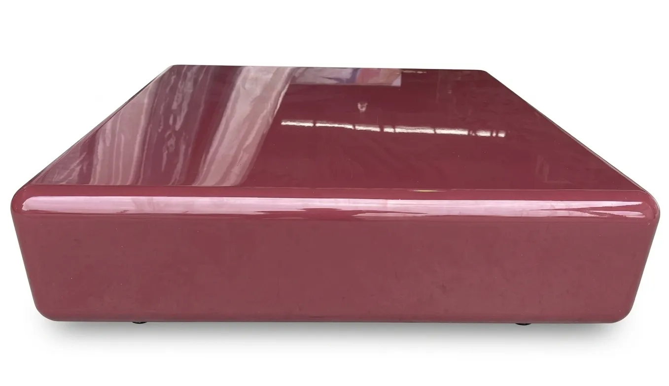 CT 0130 - Coffee Table - Square Low Gloss Burgundy