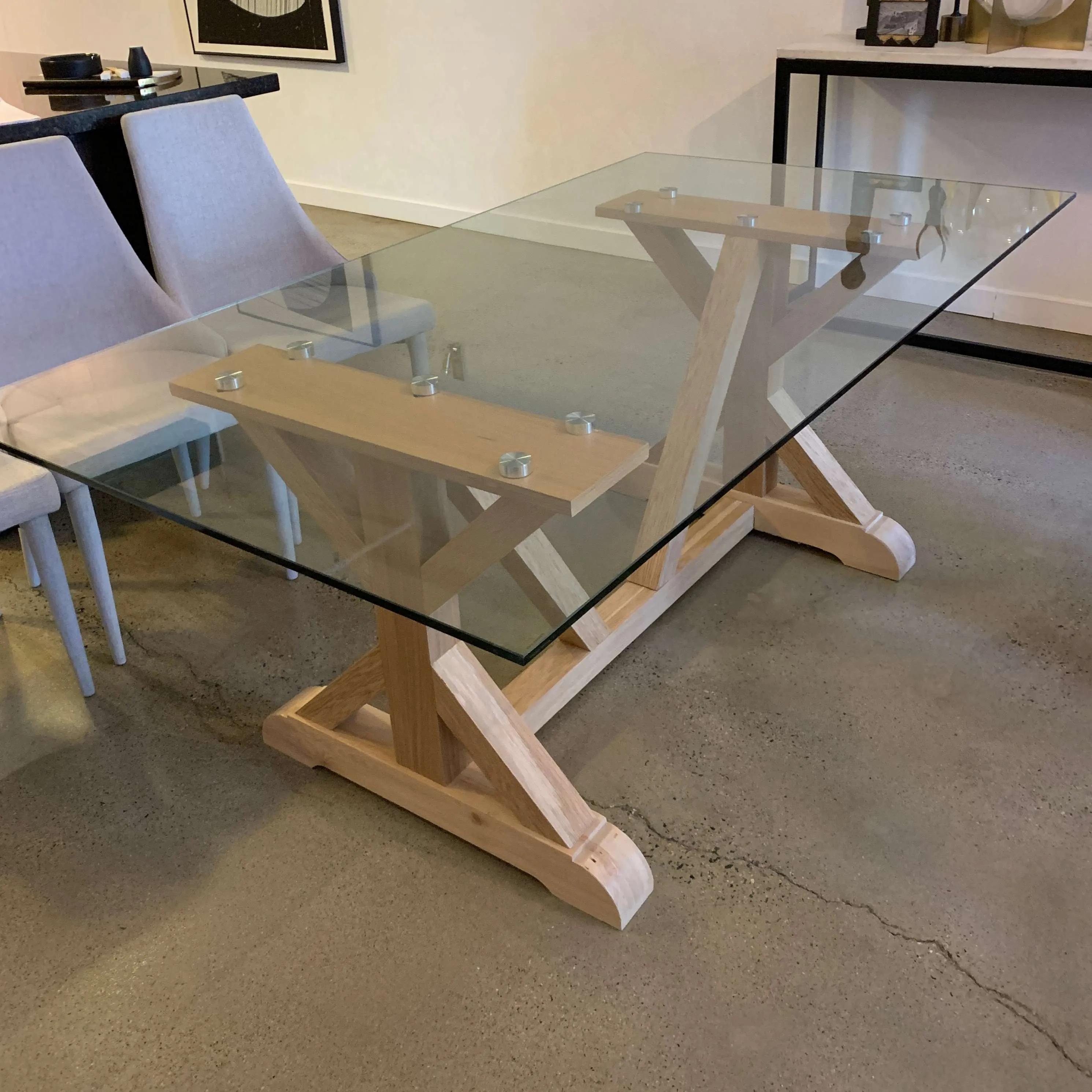 DT 5003 - Table Bases - Ash Wooden New England Style Trestle Base