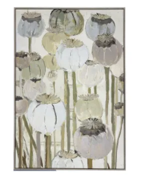 AW 0055 - Artwork - Large - Poppies Framed Canvas Print - Natural