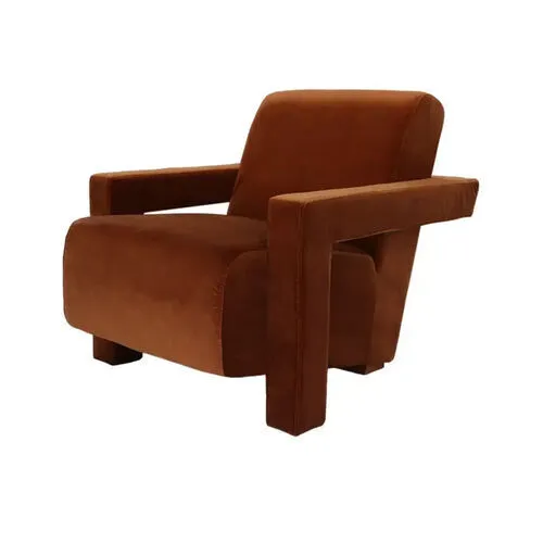 Burnt Caramel Velvet Armchair - OC0020