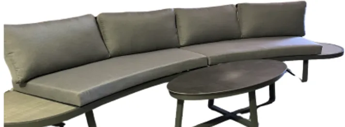 OD SF 0022 - Outdoor Sofa - Curved Deep Grey Finish