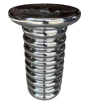 ST 0016 - Side Table - Round Chrome Ribbed
