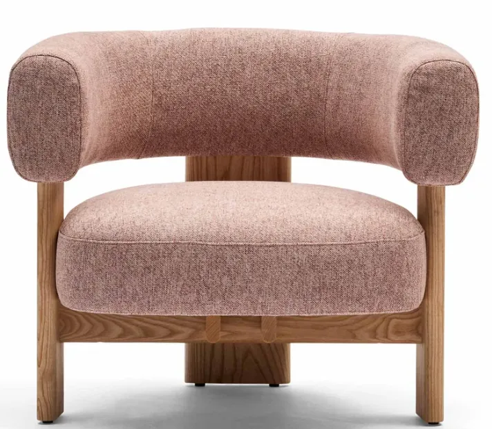 OC 0057 - Occasional Chair - Thea Berry Pink tweed-like Upholstery 
