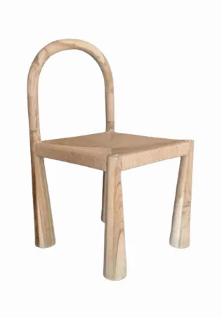 DC 0053 - Dining Chair - Bleach Wood Arch Back Frame with Natural Rope Loom