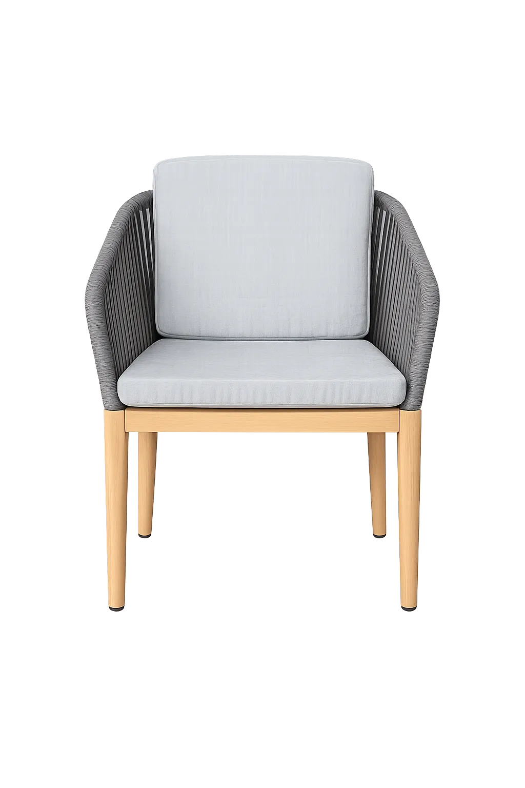 OD DC 6057 - Outdoor - Dining Char - Grey Rope with Wood Look Legs - Panama 