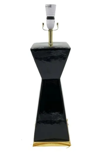 LP 5017 - Table Lamp - Black Angular with Gold Trim Base