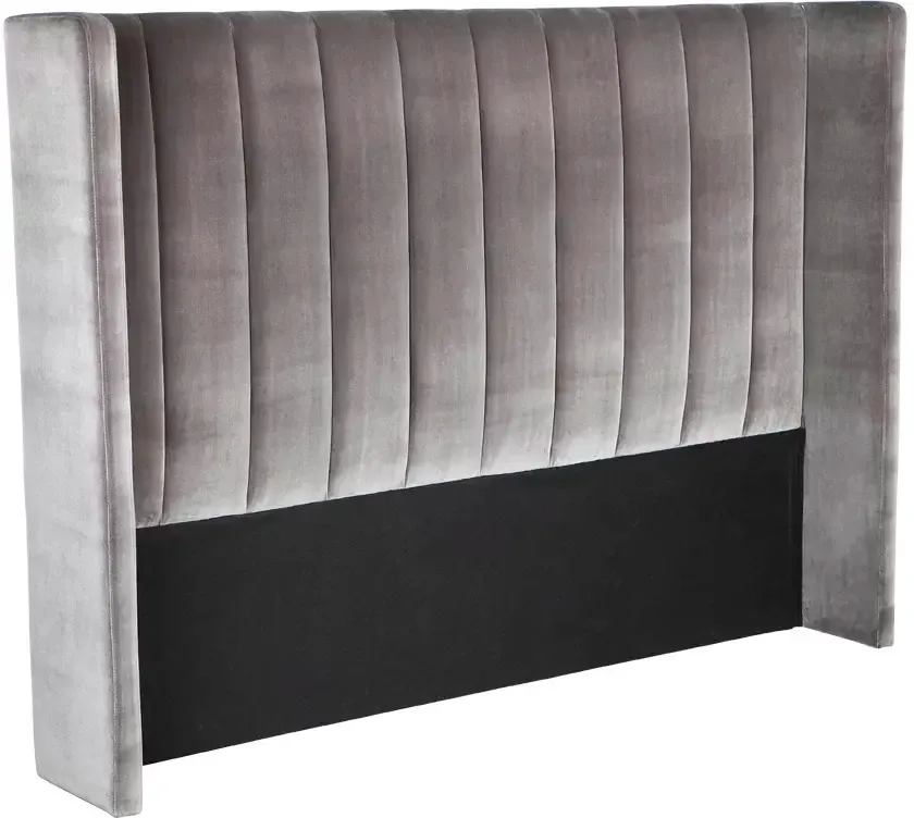 BH 7867 - Queen Bedhead - Charcoal Velvet Panelled