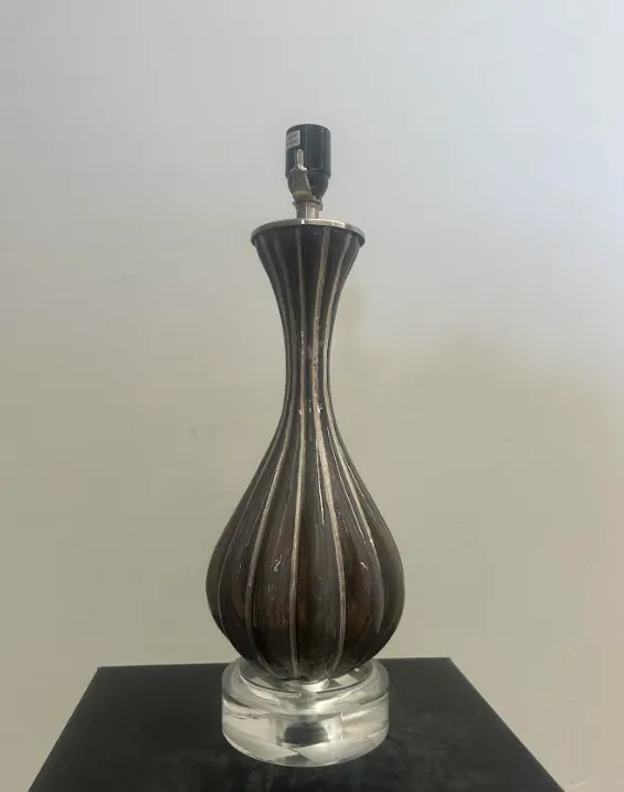 LP 0054 - Table Lamp - Glass with Clear Perspex Base 