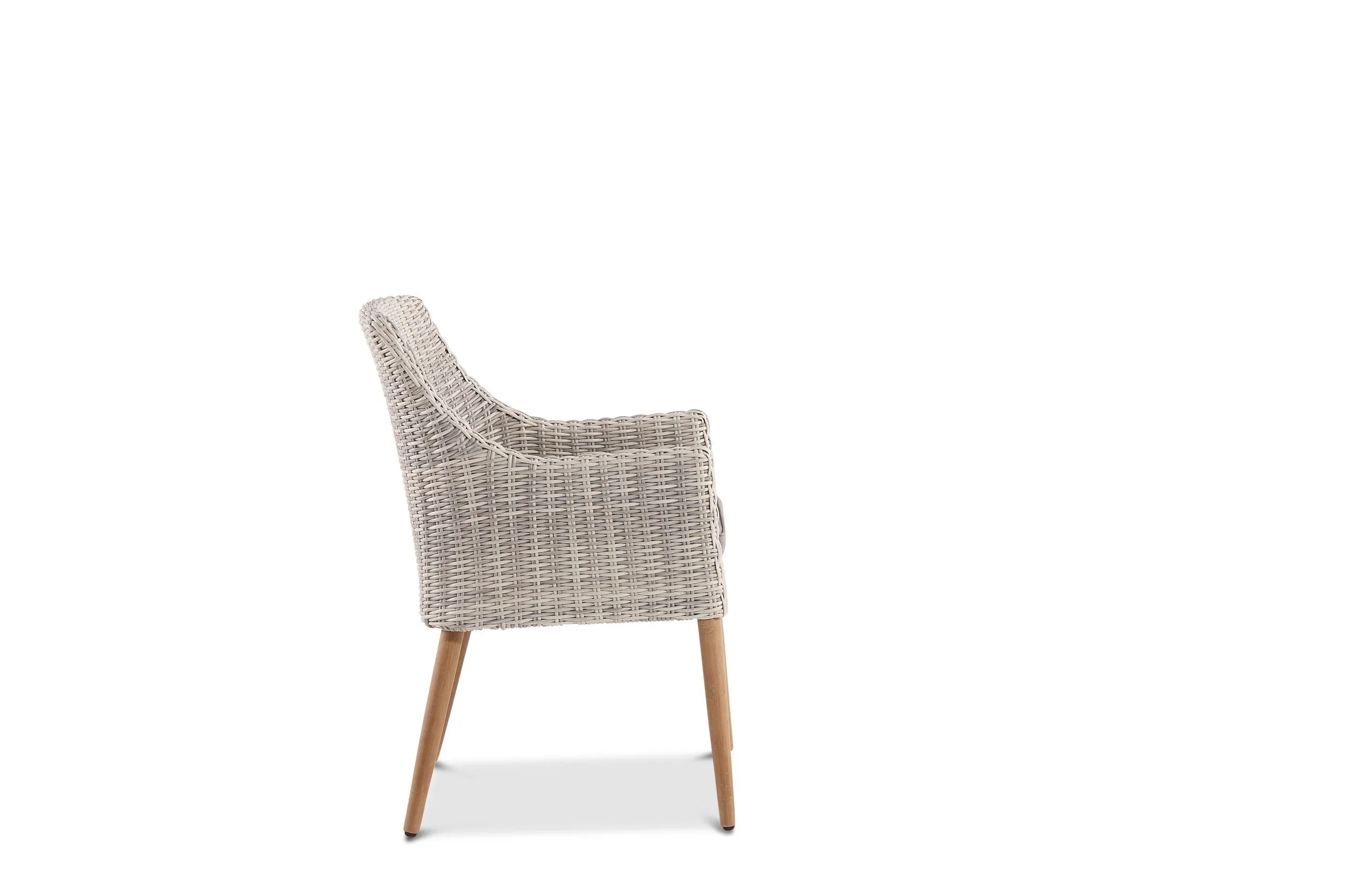 White & Grey Woven Synthetic Fabric Premium Outdoor Dining Chair