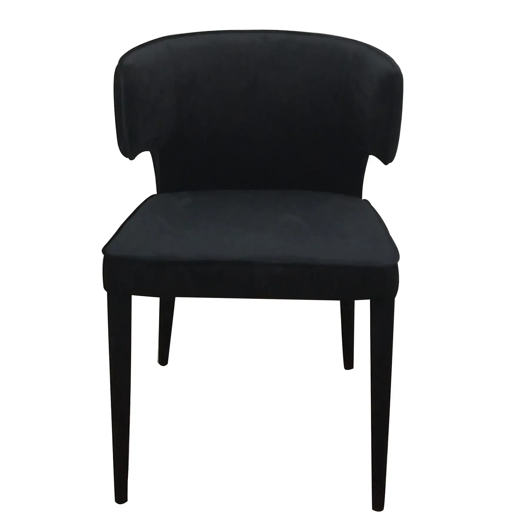 DC 8025 - Dining Chair - Black Suede Curve Accented