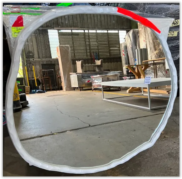 MIR 1005 - Mirror - White Warped Round 