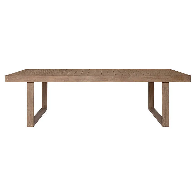 OD DT 0007 - Acacia Natural Timber Trestle Leg 8 Seater Outdoor Dining Table - Premium